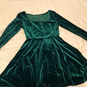 Dark green velvet dress